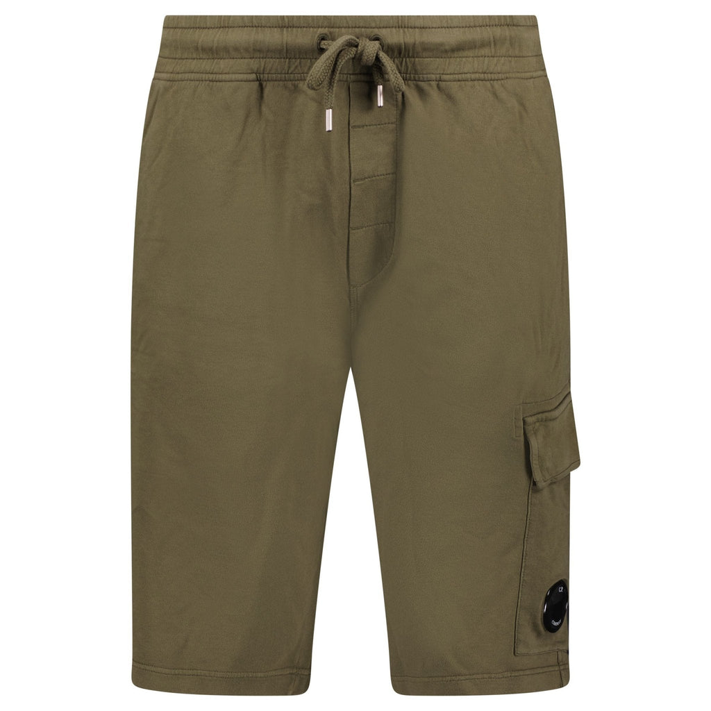 CP Company Light Fleece Lens Sweat Shorts Ivy Green