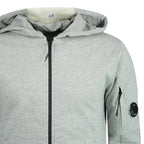 CP Company Light Fleece Lens Zip Hoodie Grey