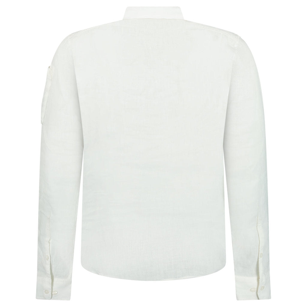CP Company Linen Lens Safari Shirt in White