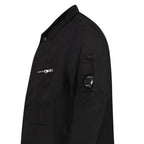 CP Company Linen/Cotton Lens Overshirt in Black