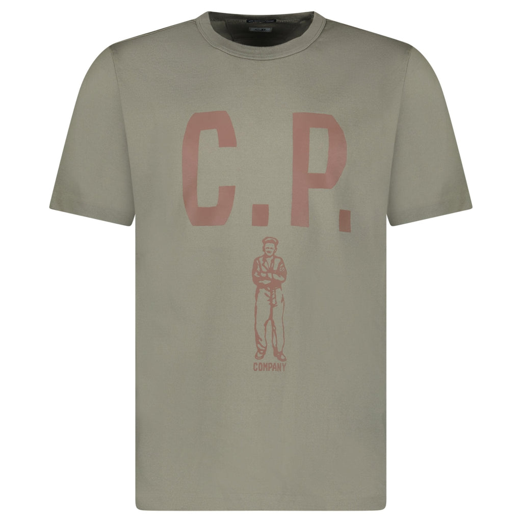 CP Company Mercerized 30/2 Jersey Sailor T-Shirt in Fallen Rock