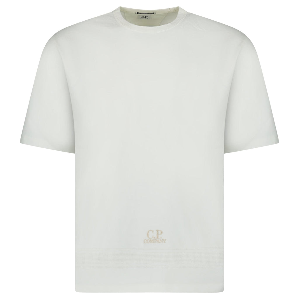 CP Company Mercerized Jersey 30/2 Twisted T-Shirt in Gauze White