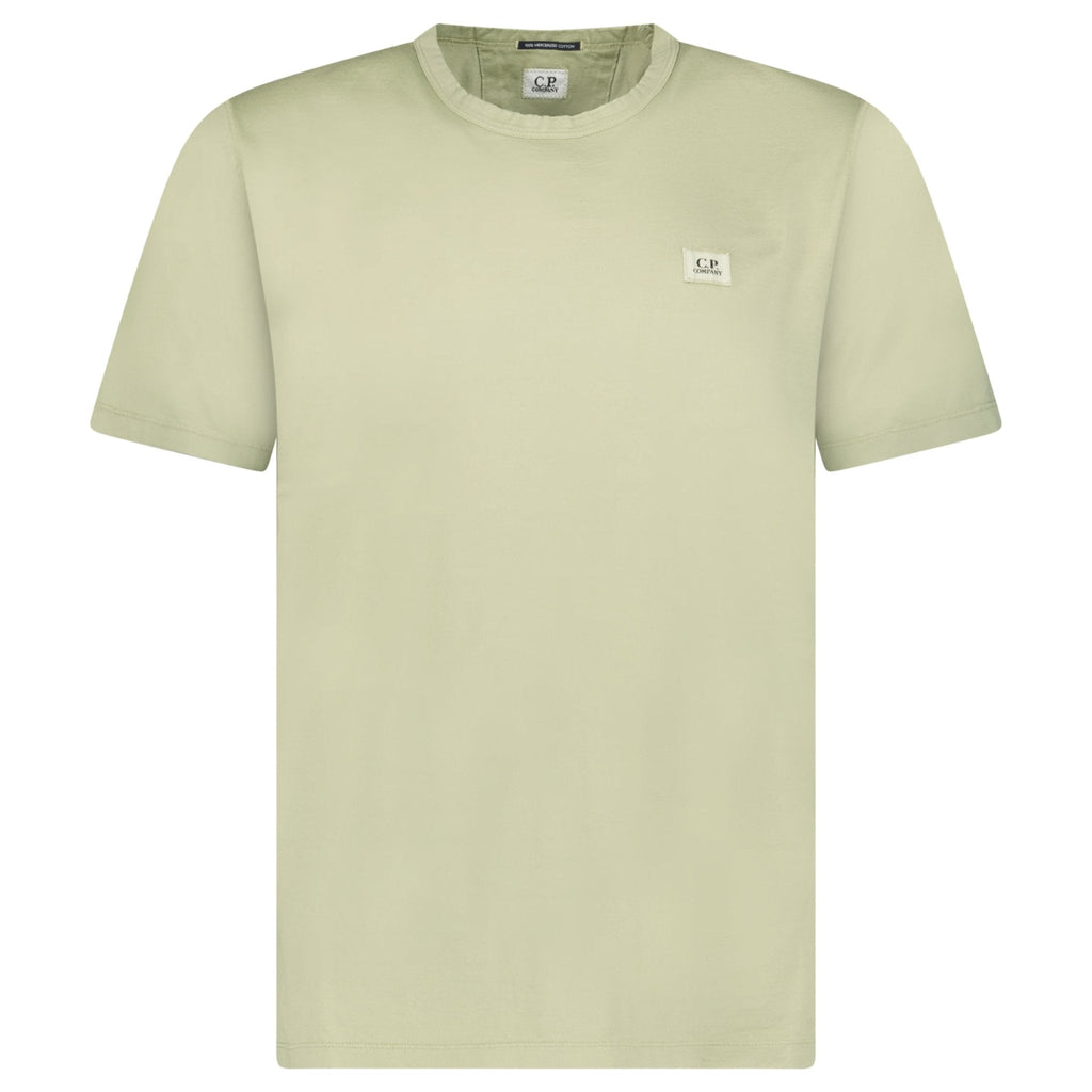 CP Company Mercerized Jersey 70/2 Gasato Patch T-Shirt in Moss Green