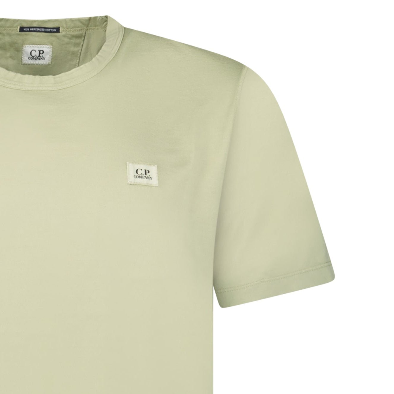 CP Company Mercerized Jersey 70/2 Gasato Patch T-Shirt in Moss Green