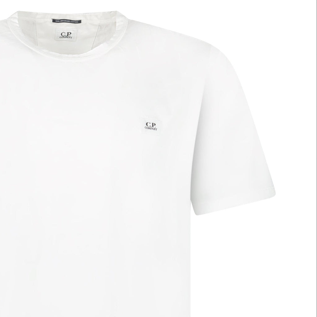 CP Company Mercerized Jersey 70/2 Gasato Patch T-Shirt in White