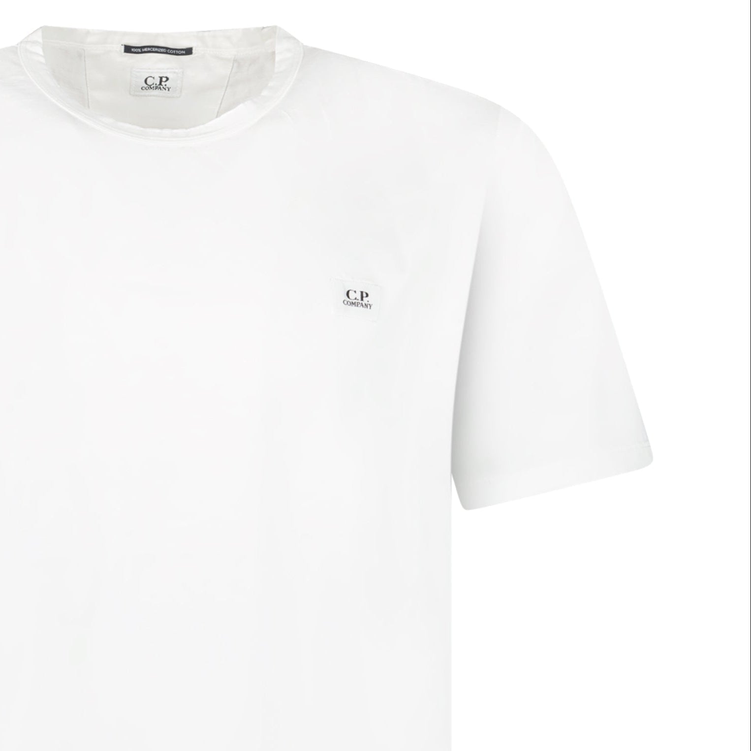 CP Company Mercerized Jersey 70/2 Gasato Patch T-Shirt in White