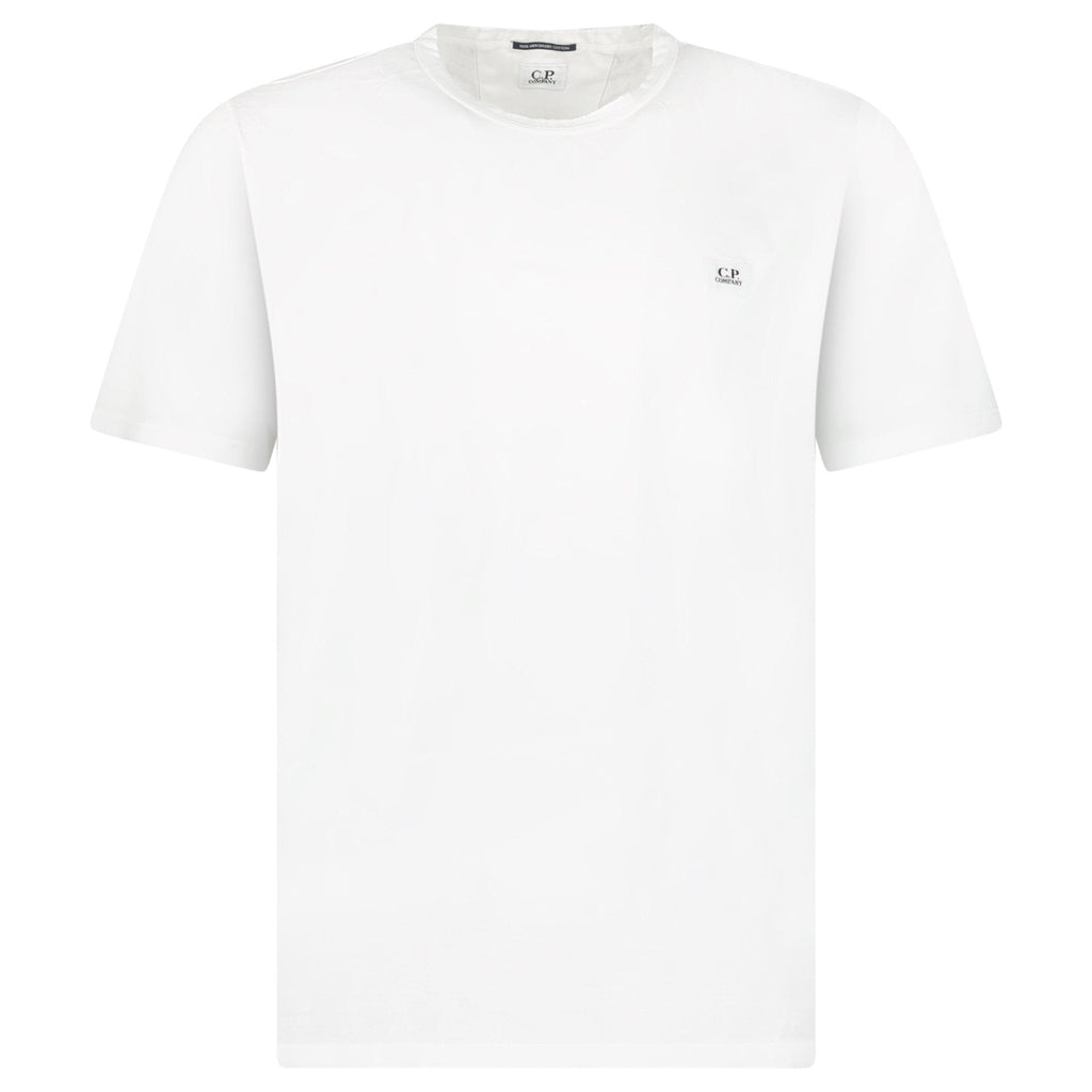 CP Company Mercerized Jersey 70/2 Gasato Patch T-Shirt in White