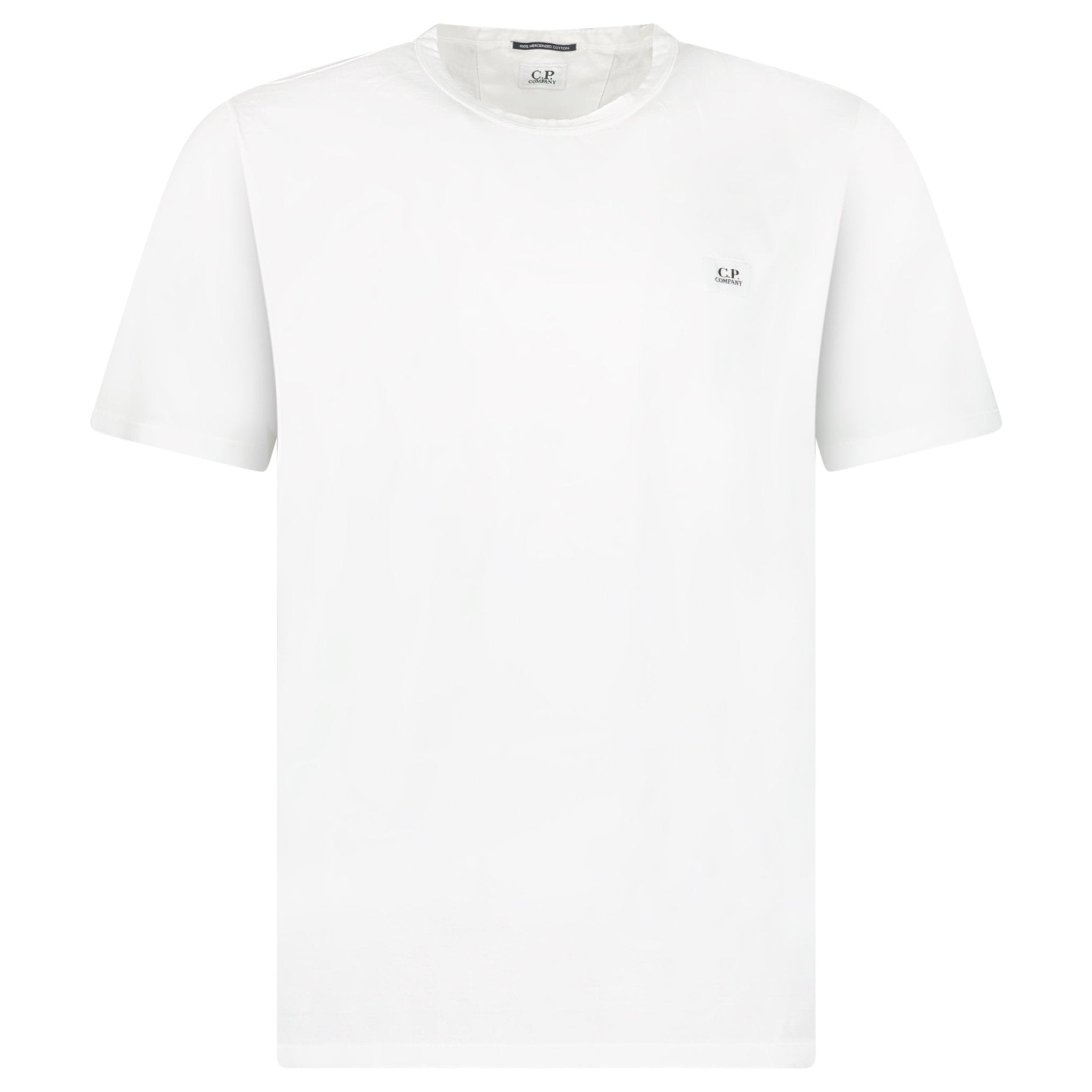 CP Company Mercerized Jersey 70/2 Gasato Patch T-Shirt in White