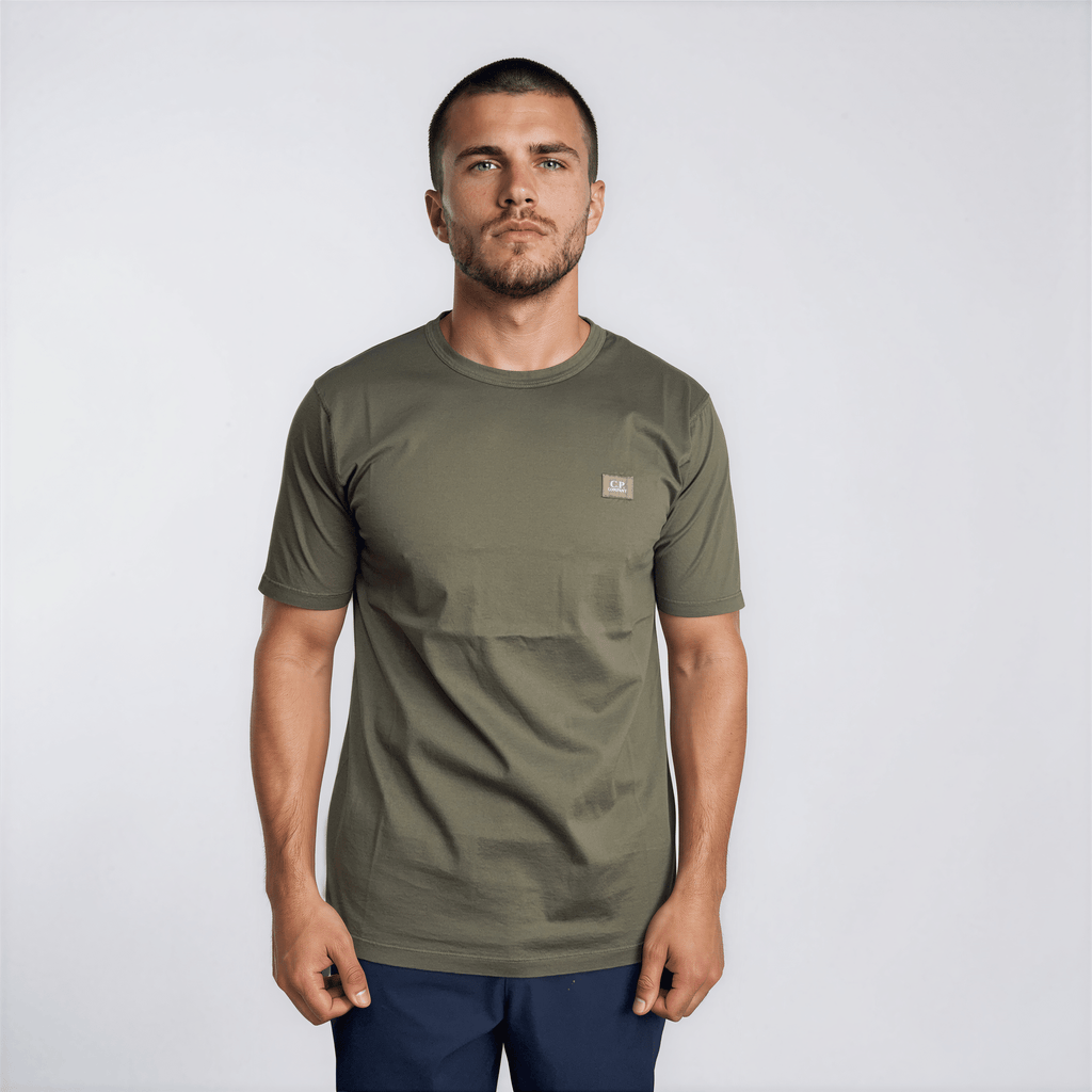 CP Company Mercerized Jersey 70/2 Gasato T-Shirt in Ivy Green