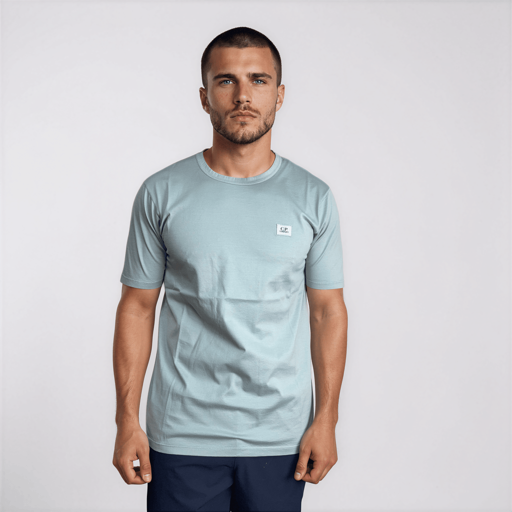 CP Company Mercerized Jersey 70/2 Gasato T-Shirt in Light Blue