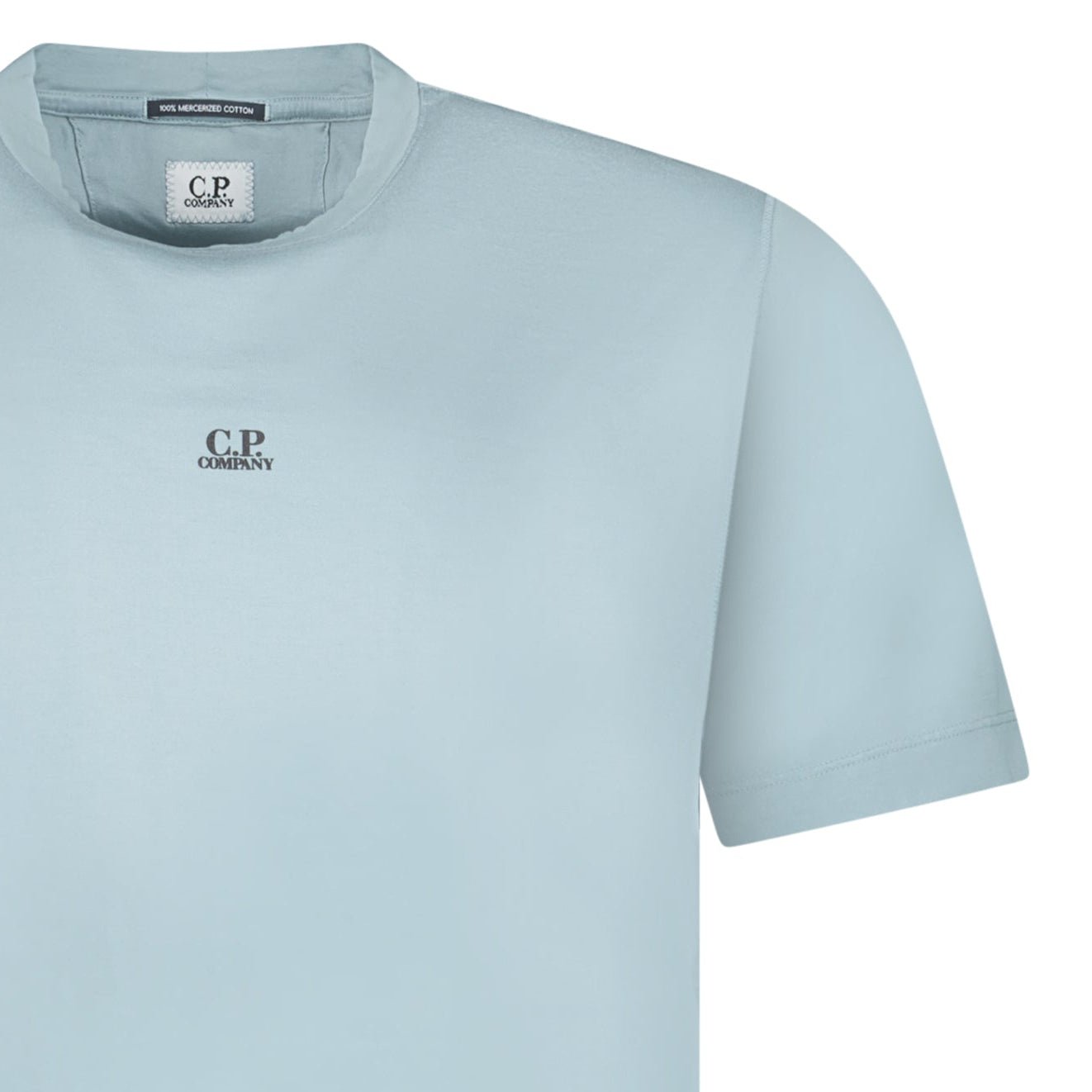 CP Company Mercerized Jersey 70/2 Gasato T-Shirt in Sliver Blue
