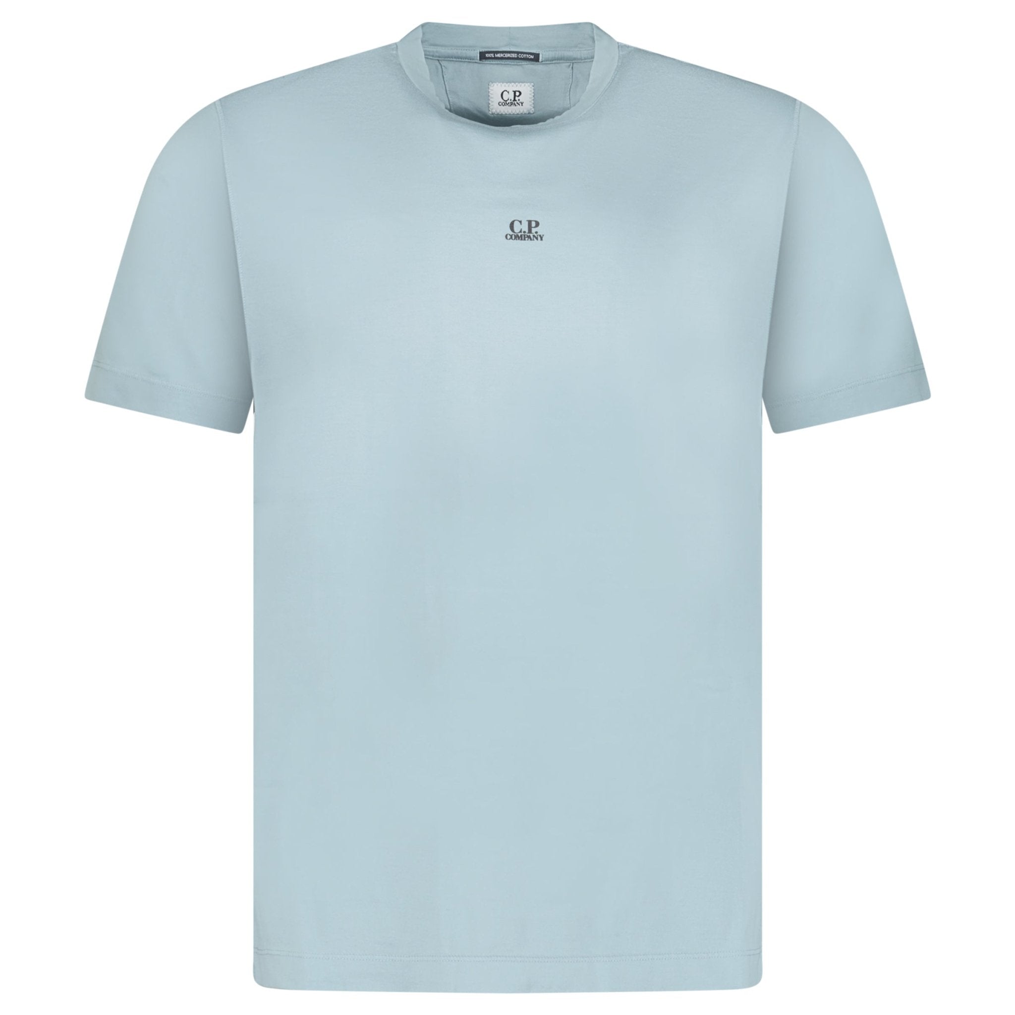 CP Company Mercerized Jersey 70/2 Gasato T-Shirt in Sliver Blue