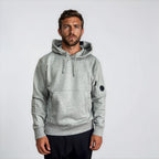 CP Company Micro Lens Diagonal Raised Hoodie Grey Stone