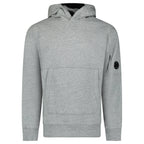 CP Company Micro Lens Diagonal Raised Hoodie Grey Stone