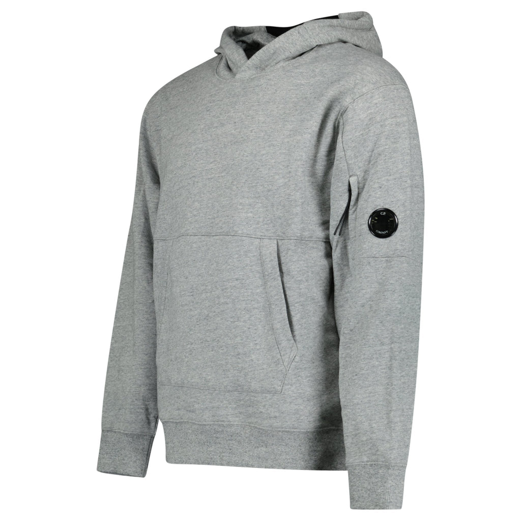 CP Company Micro Lens Diagonal Raised Hoodie Grey Stone