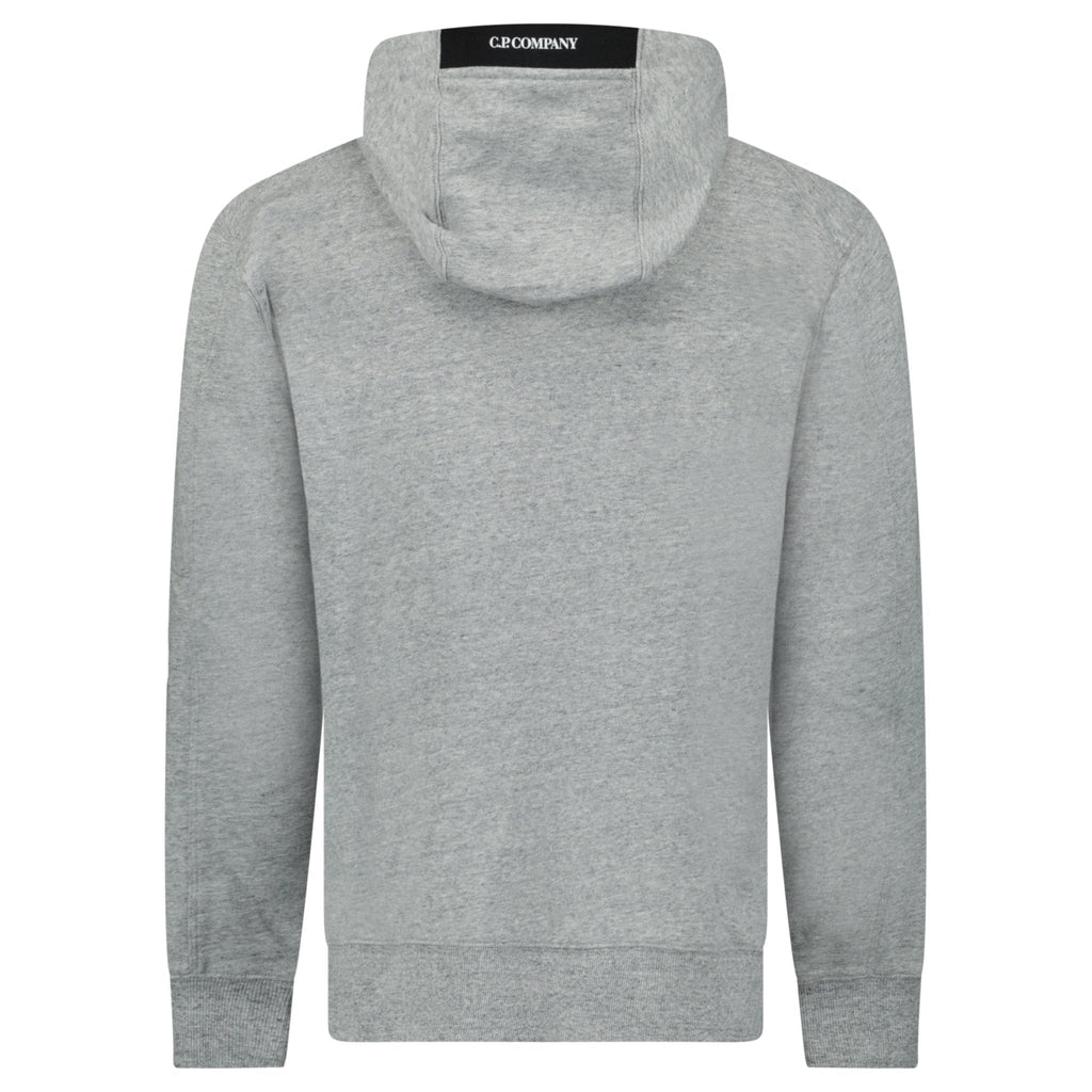 CP Company Micro Lens Diagonal Raised Hoodie Grey Stone