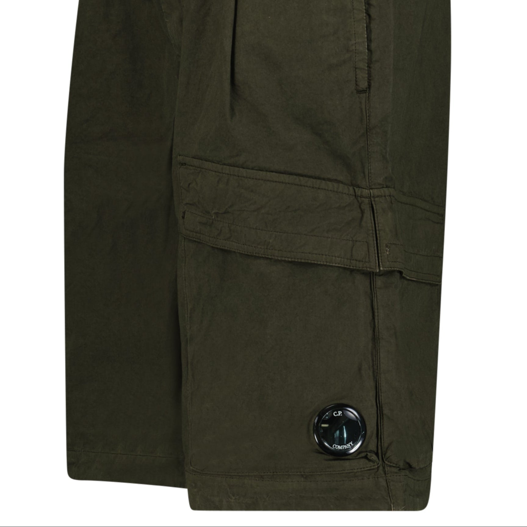 CP Company Micro-Reps Boxy Lens Shorts in Khaki Green