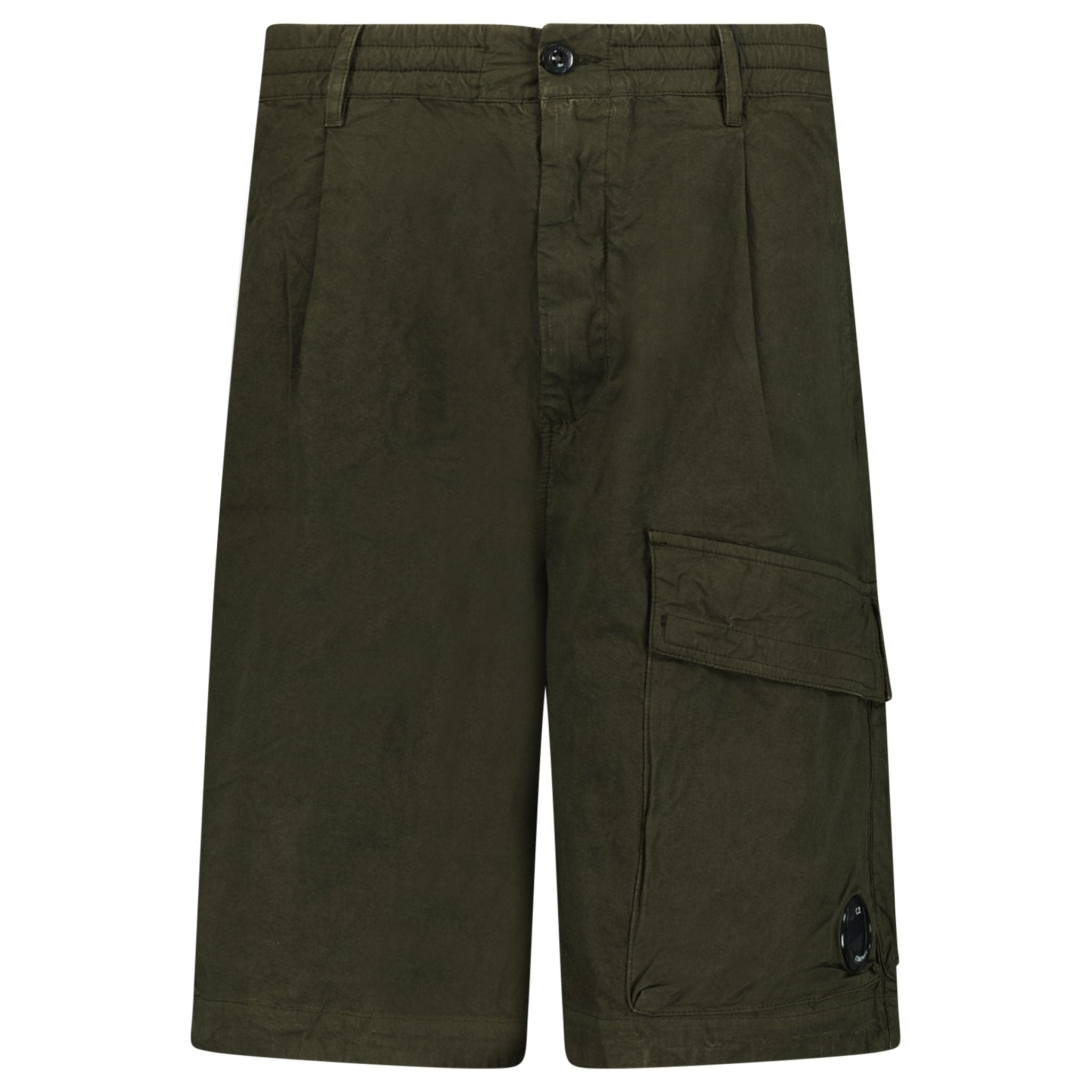 CP Company Micro-Reps Boxy Lens Shorts in Khaki Green