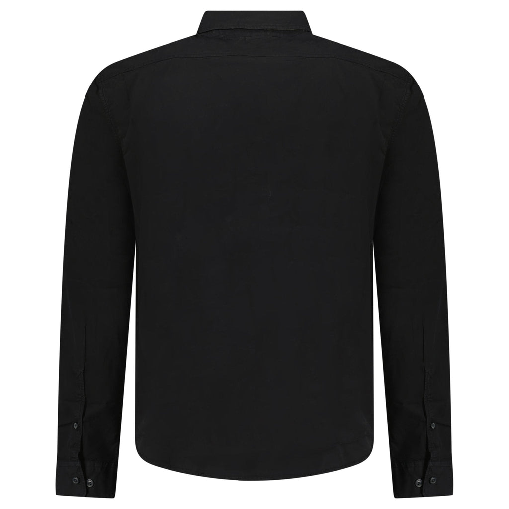 CP Company Organic Gabardine Long Sleeve Lens Overshirt in Black