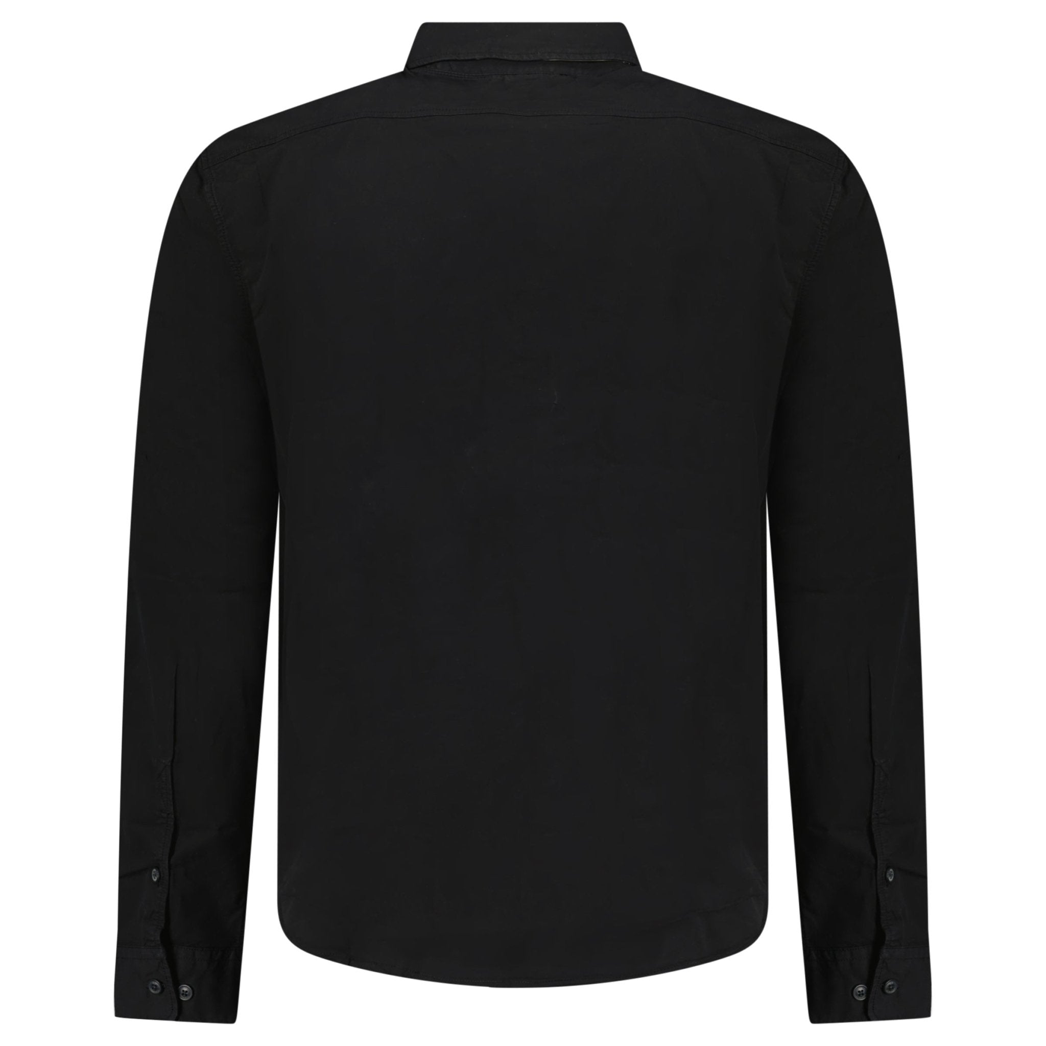 CP Company Organic Gabardine Long Sleeve Lens Overshirt in Black
