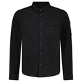 CP Company Organic Gabardine Long Sleeve Lens Overshirt in Black