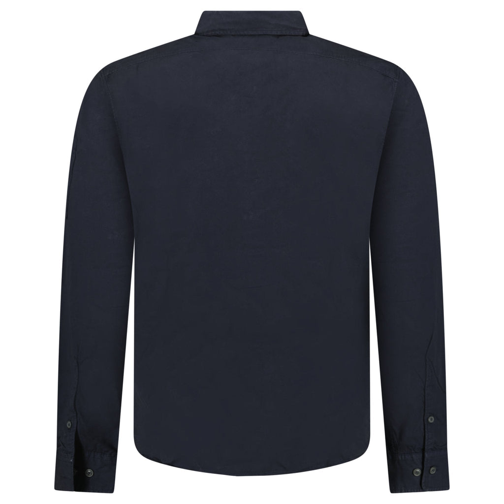 CP Company Organic Gabardine Long Sleeve Lens Overshirt in Navy Blue