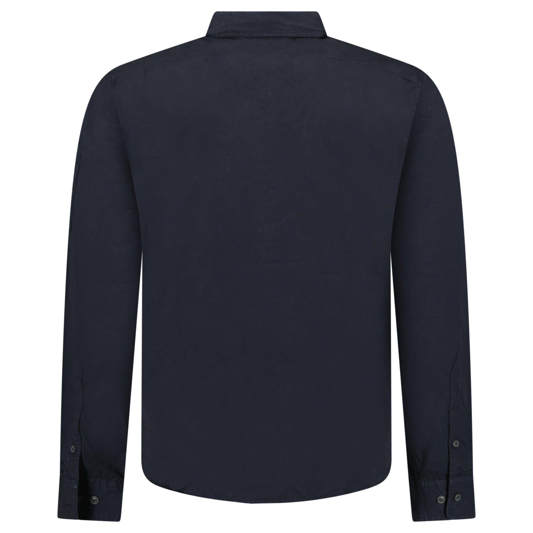 CP Company Organic Gabardine Long Sleeve Lens Overshirt in Navy Blue