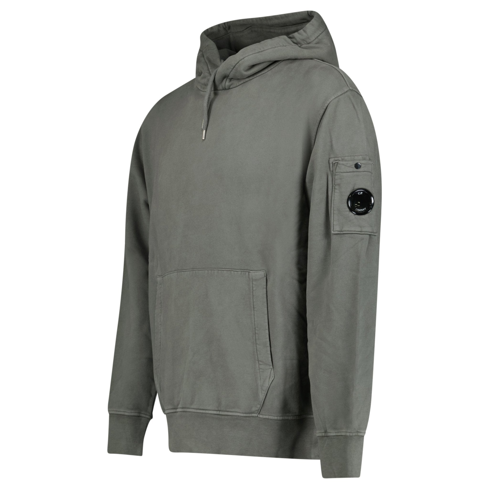 CP Company Pocket Lens Diagonal Emerized Hoodie Gunmetal