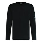 CP Company Sea Island Knitted Lens Sweatshirt Black