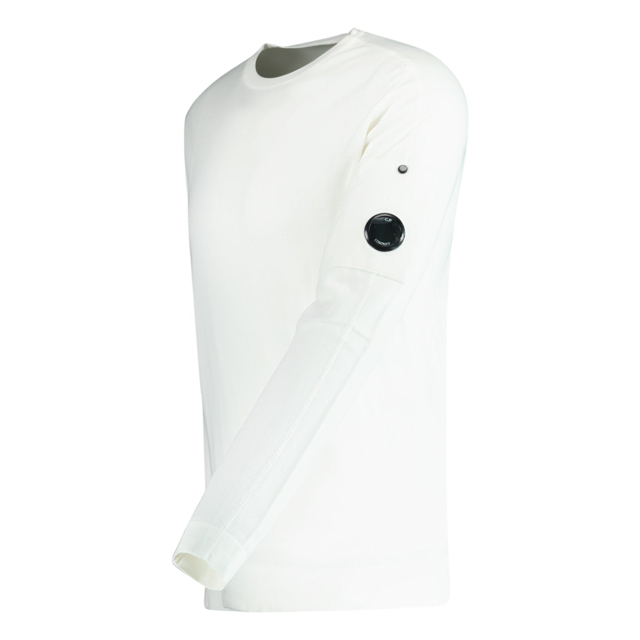 CP Company Sea Island Knitted Lens Sweatshirt White