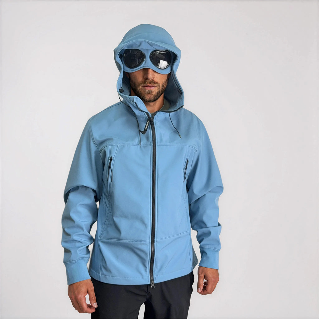 CP Company Shell-R Fleece Goggle Jacket Aegean Blue