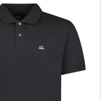 CP Company Stretch Piquet Short Sleeve Polo in Black