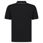 CP Company Stretch Piquet Striped Collar Polo in Black