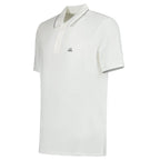 CP Company Stretch Piquet Striped Collar Polo Shirt White