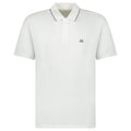 CP Company Stretch Piquet Striped Collar Polo Shirt White