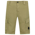 CP Company Stretch Sateen Cargo Lens Shorts Dried Herb