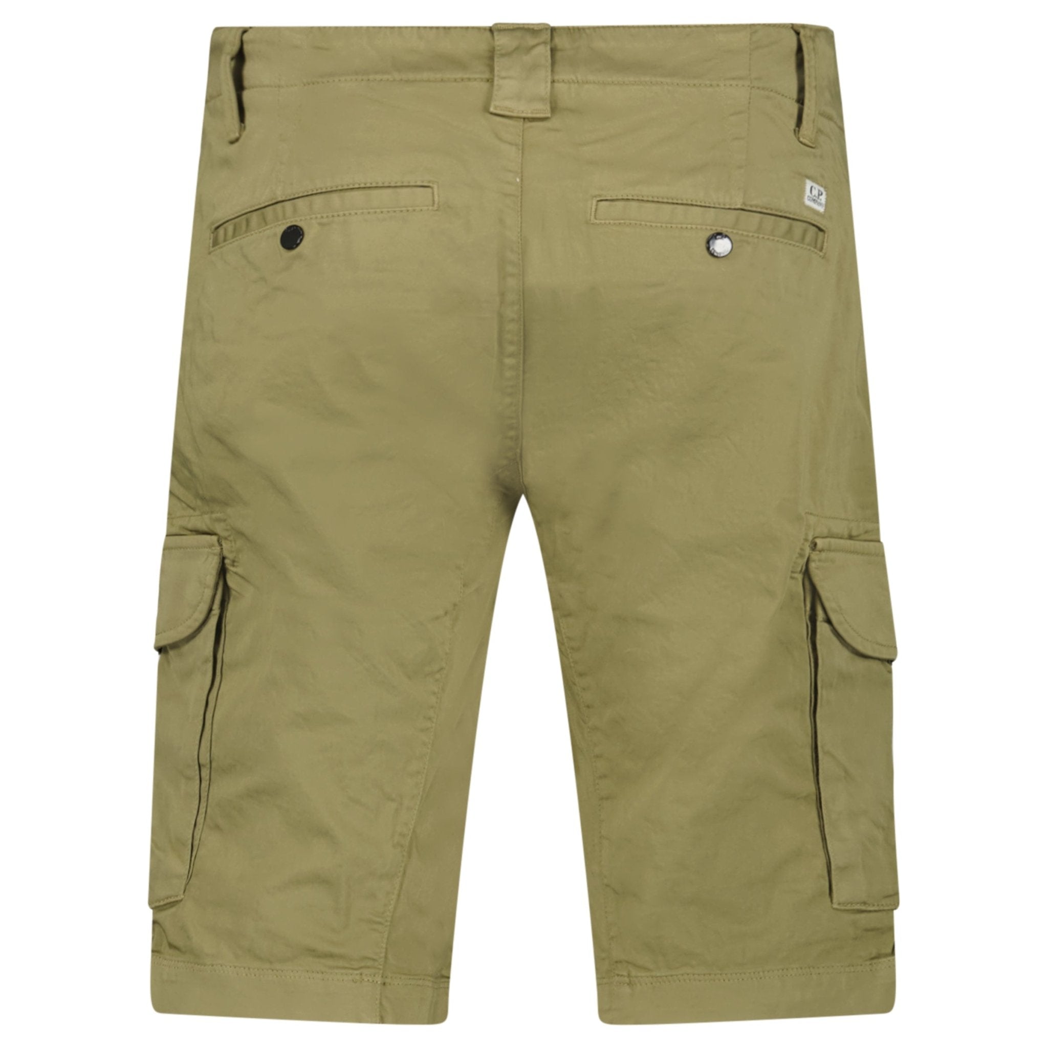 CP Company Stretch Sateen Cargo Lens Shorts Dried Herb