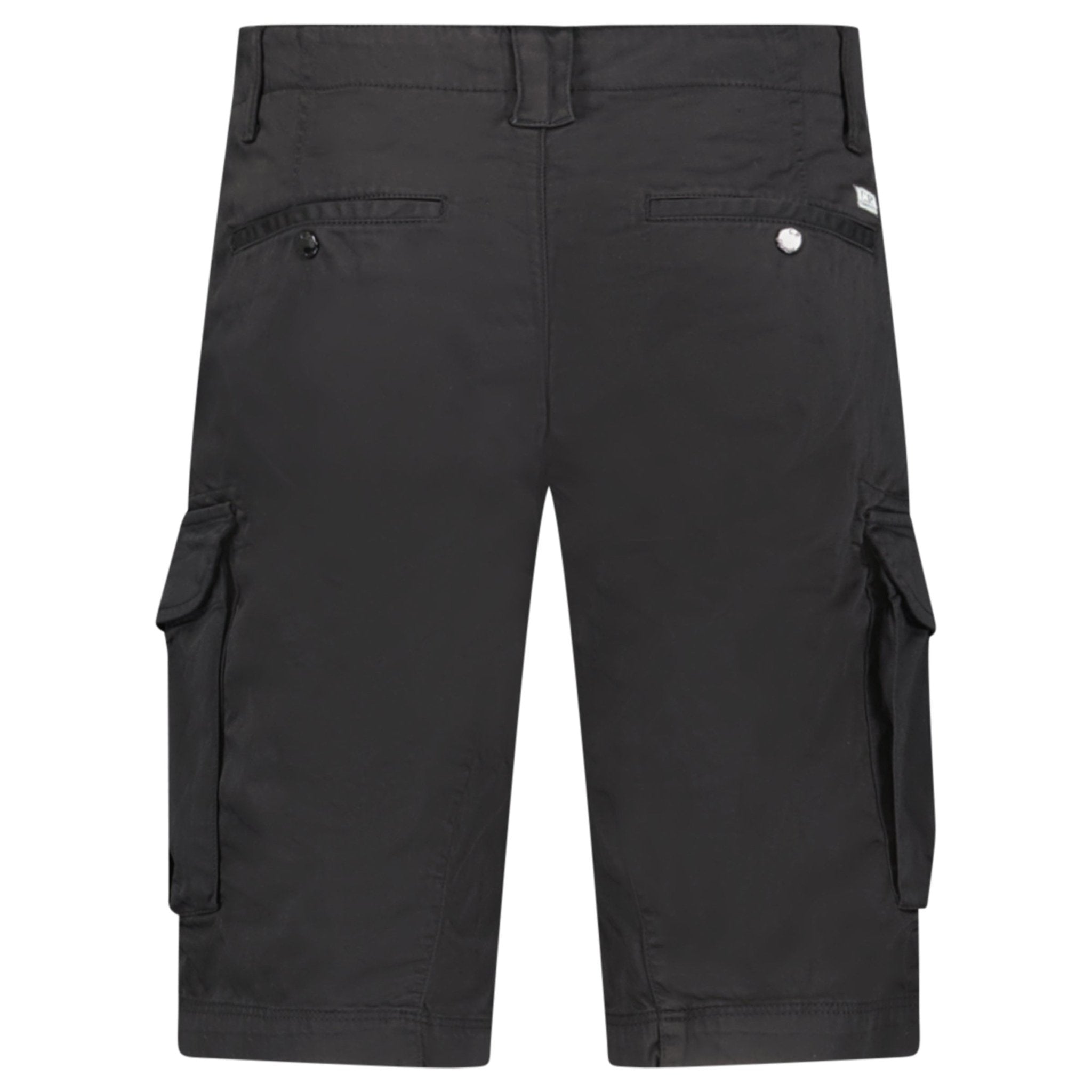 CP Company Stretch Sateen Cargo Lens Shorts in Black