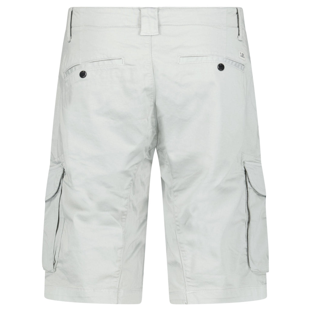 CP Company Stretch Sateen Cargo Lens Shorts in Blue Fox