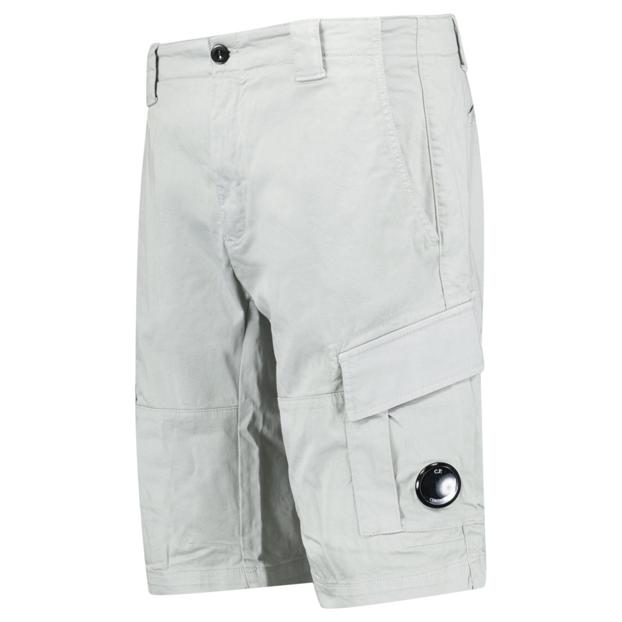 CP Company Stretch Sateen Cargo Lens Shorts in Blue Fox