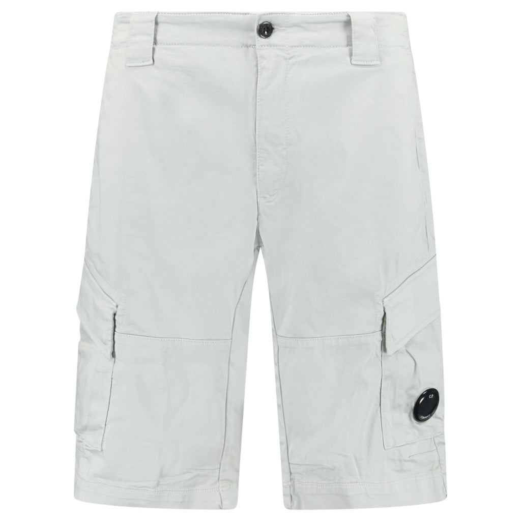 CP Company Stretch Sateen Cargo Lens Shorts in Blue Fox