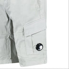 CP Company Stretch Sateen Cargo Lens Shorts in Blue Fox