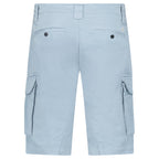 CP Company Stretch Sateen Cargo Lens Shorts in Silver Blue