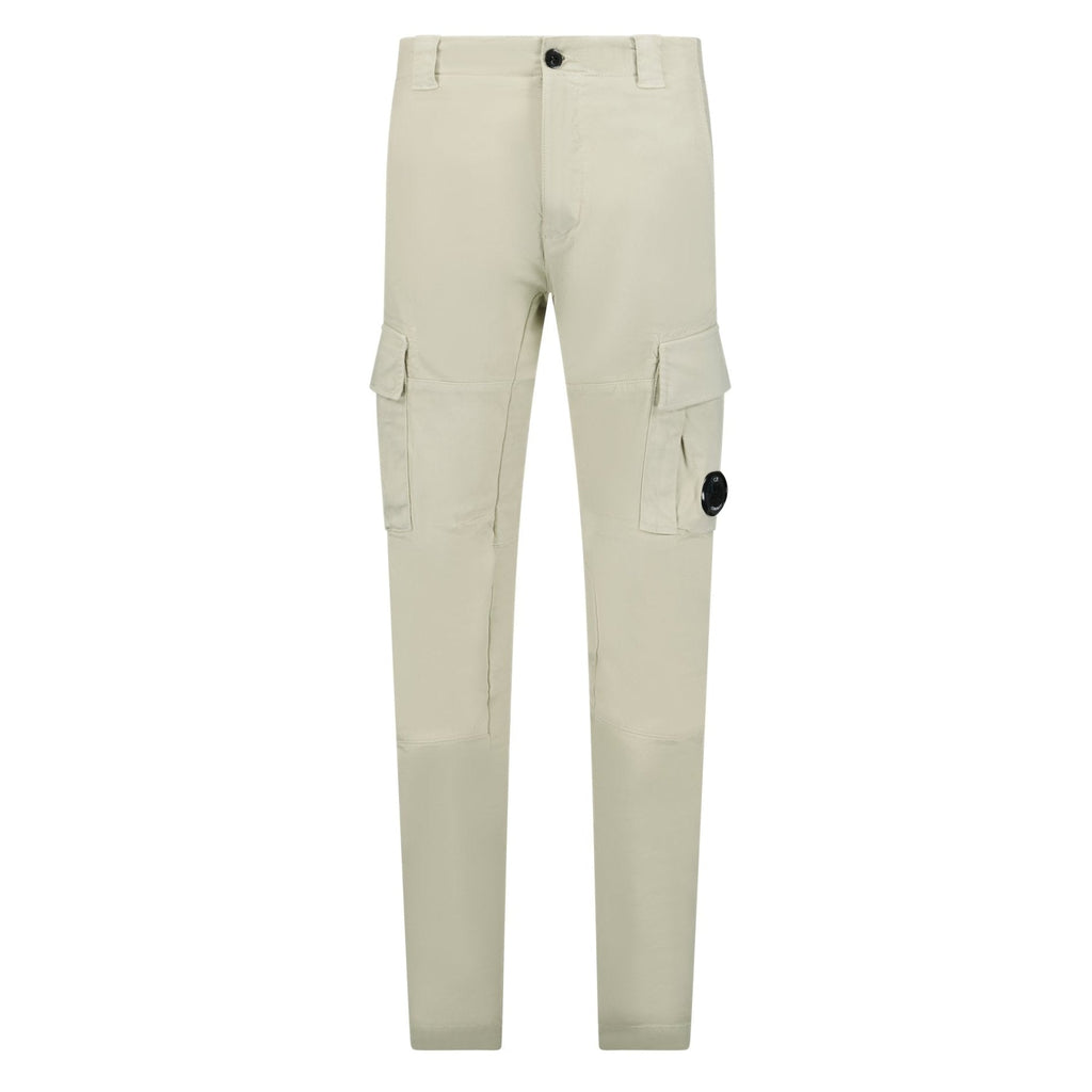 CP Company Stretch Sateen Ergonomic Lens Double Cargo Pants in Vintage Khaki
