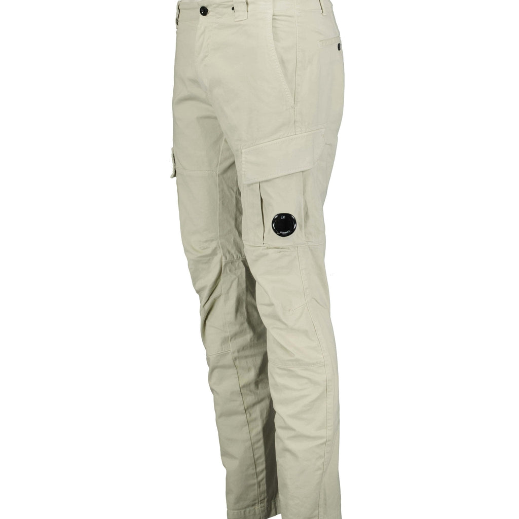 CP Company Stretch Sateen Ergonomic Lens Double Cargo Pants in Vintage Khaki