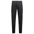CP Company Stretch Sateen Ergonomic Lens Double Cargo Pants in Black
