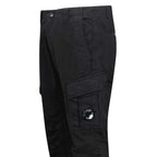 CP Company Stretch Sateen Ergonomic Lens Double Cargo Pants in Black