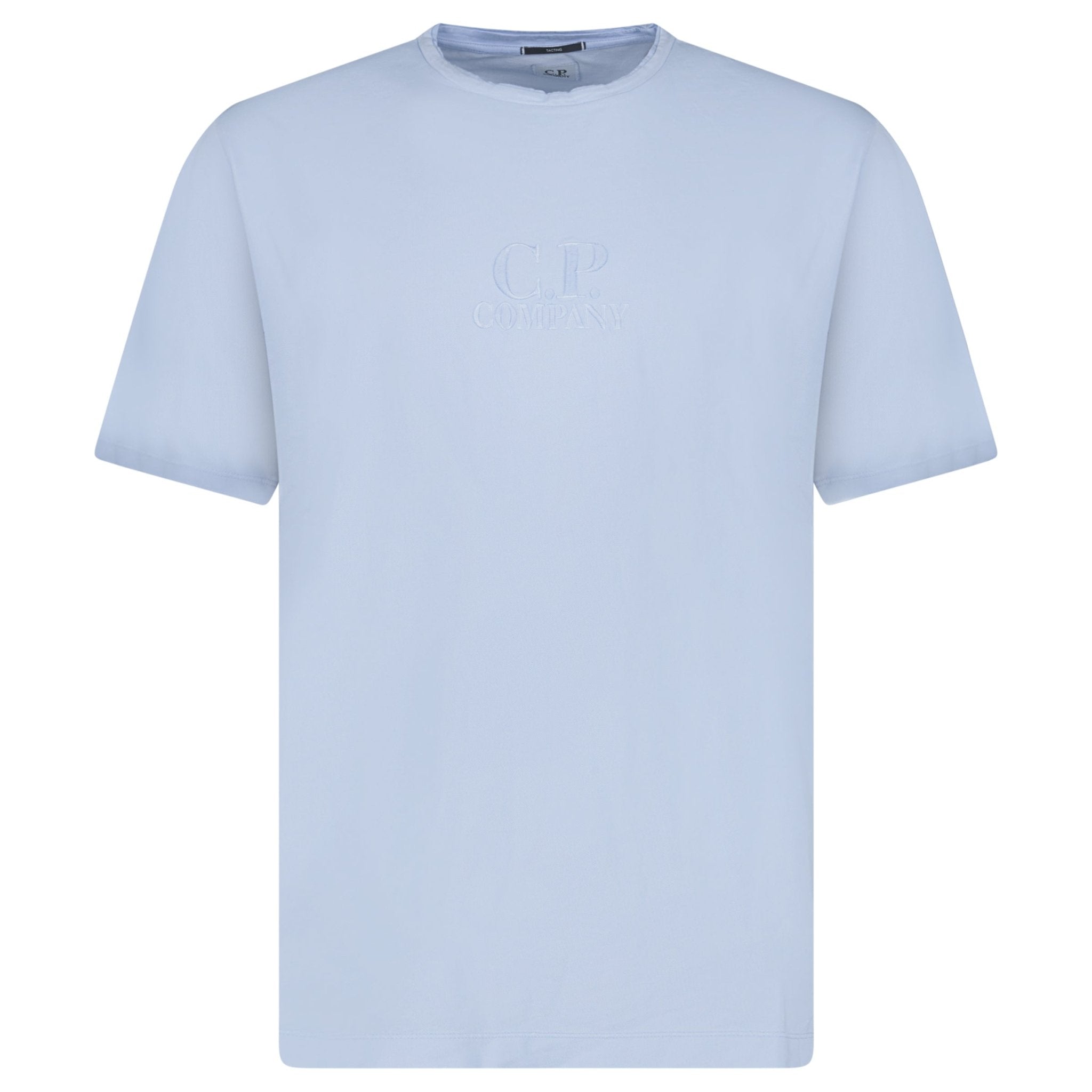 CP Company Tacting Embroidery Logo Polo T-Shirt Cerulean Blue