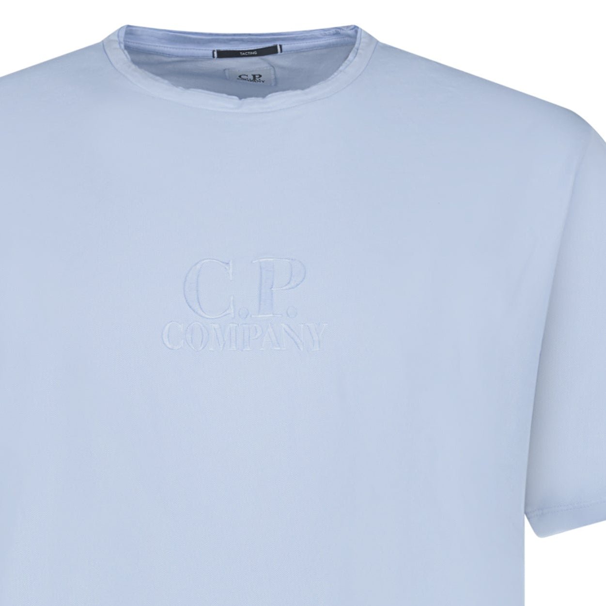 CP Company Tacting Embroidery Logo Polo T-Shirt Cerulean Blue