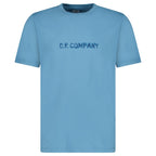 CP Company Text Logo T-Shirt in Aegean Blue